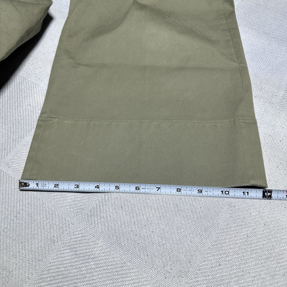 Spanx Twill Cropped Trousers Size Large Wide Leg Stretch High Rise Spanish Olive - Picture 15 of 15
